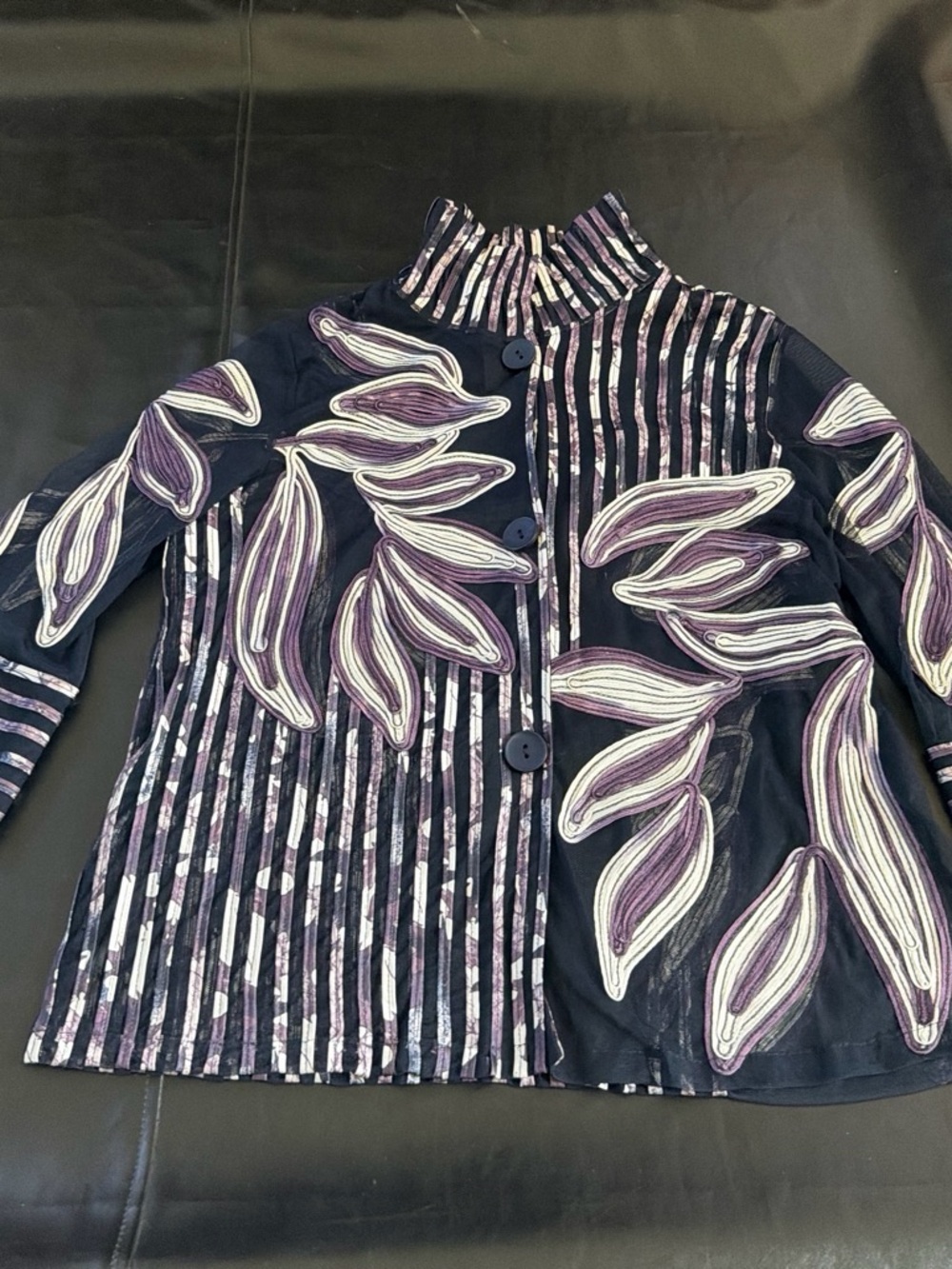 CEmbellished Navy and Purple Women's Jacket